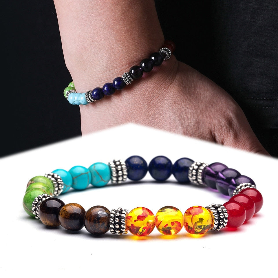 CHYLEANNA  Natural Stone Beads 7 Chakra Bracelet