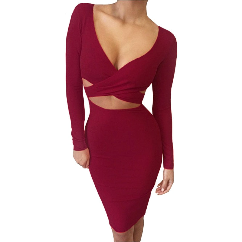 CHYLEANNA  Pencil Criss Cross Bandage Dress