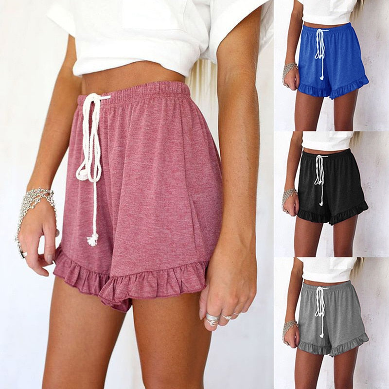 CHYLEANNA  Ruffle Hem Belted Shorts