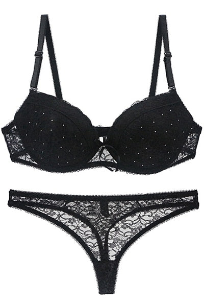 CHYLEANNA  Mesh Push-Up Drill Bra Set