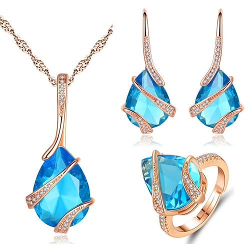 CHYLEANNA  Blue Cubic Zirconia Sets