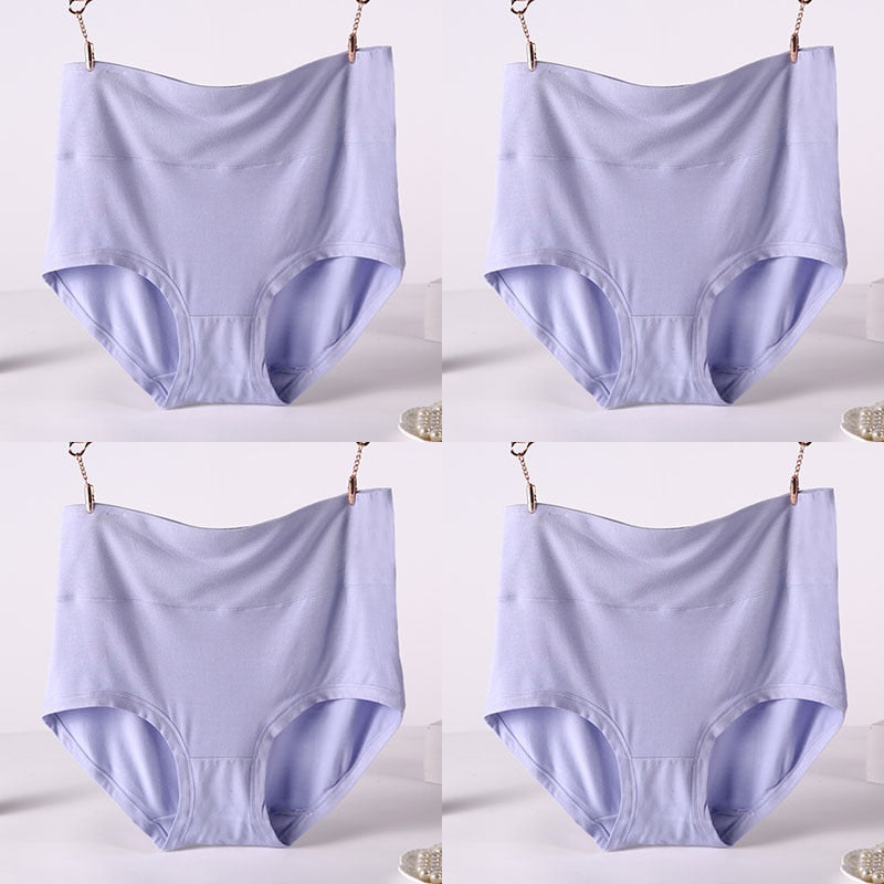 CHYLEIGH   4 Pcs/Lot High Waist Plus Size Bamboo Fiber Panties