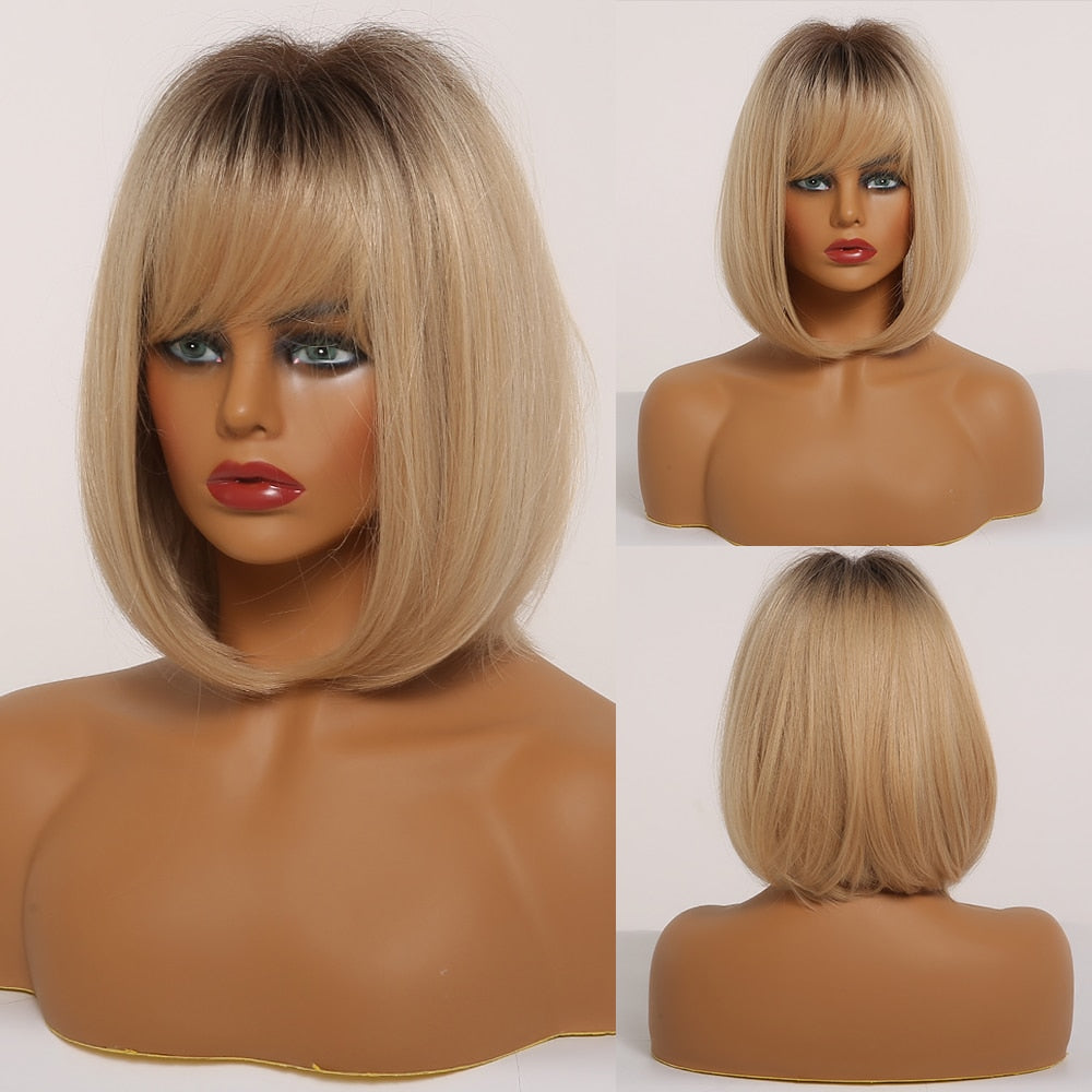 CHYLEANNA  Straight Bob Wigs with Bangs