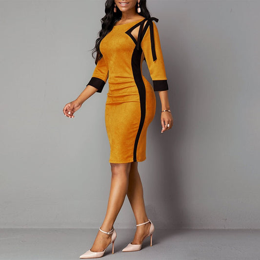 CHYLEANNA  Splicing Pencil Midi Tunic Dress