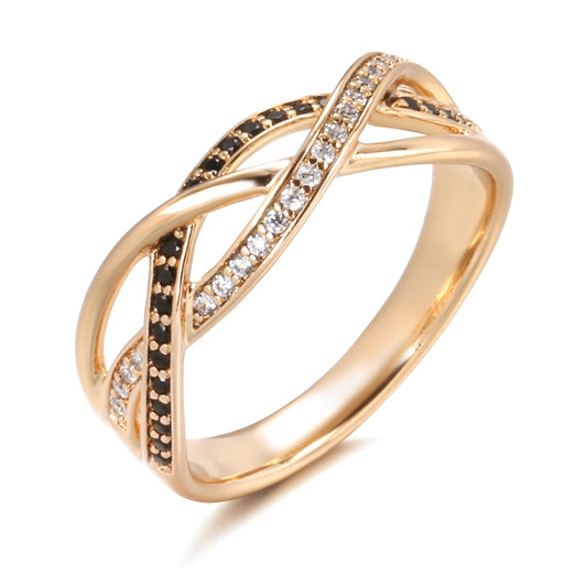 CHYLEANNA Rose Gold Line Cross Ring