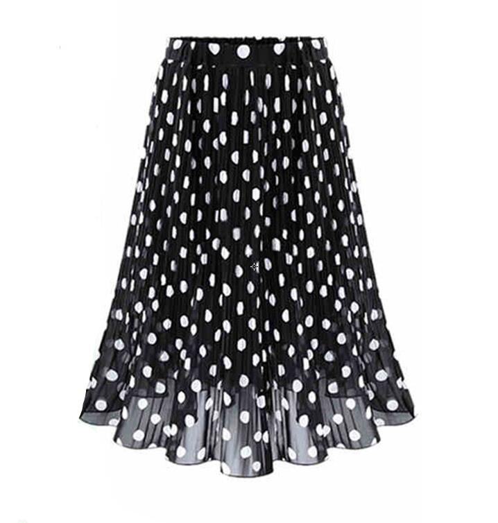 CHYLEANNA  Pleated Polka Dot Skirt