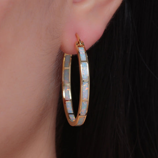 CHYLEANNA  Stone Hoop Earrings