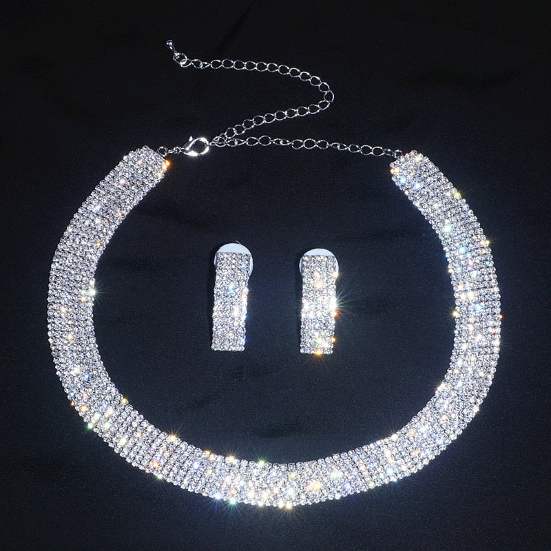 CHYLEANNA  Classic Crystal Necklace Earrings Set