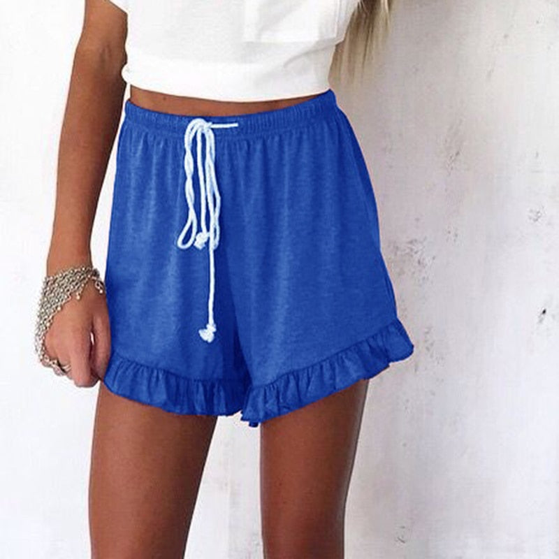 CHYLEANNA  Ruffle Hem Belted Shorts