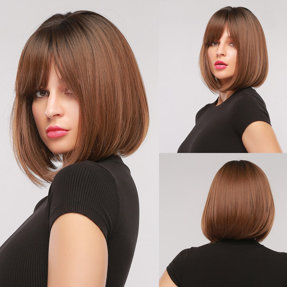 CHYLEANNA  Straight Bob Wigs with Bangs