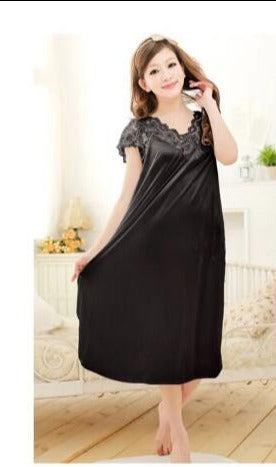 CHYLEANNA  Ice Silk Lace Nightgown