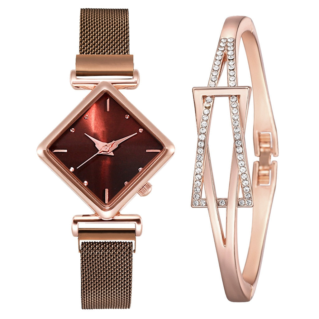 CHYLEANNA  Square Bracelet Set Watch