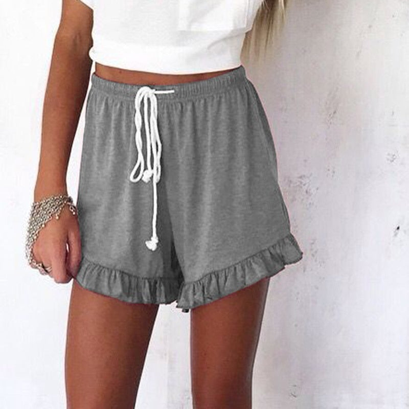 CHYLEANNA  Ruffle Hem Belted Shorts