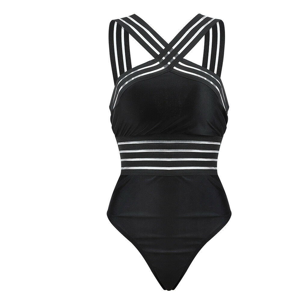 CHYLEANNA  Bandage Mesh Cross Swimming Suit
