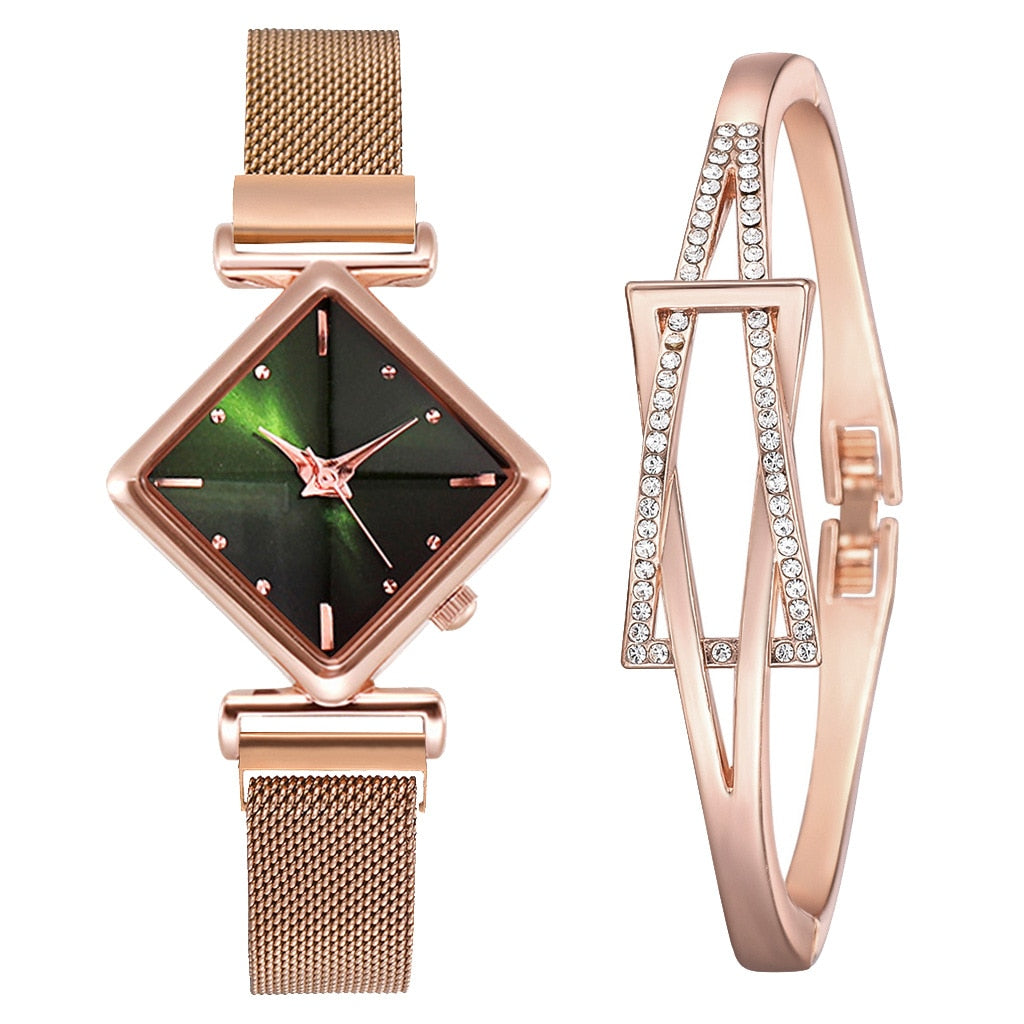 CHYLEANNA  Square Bracelet Set Watch