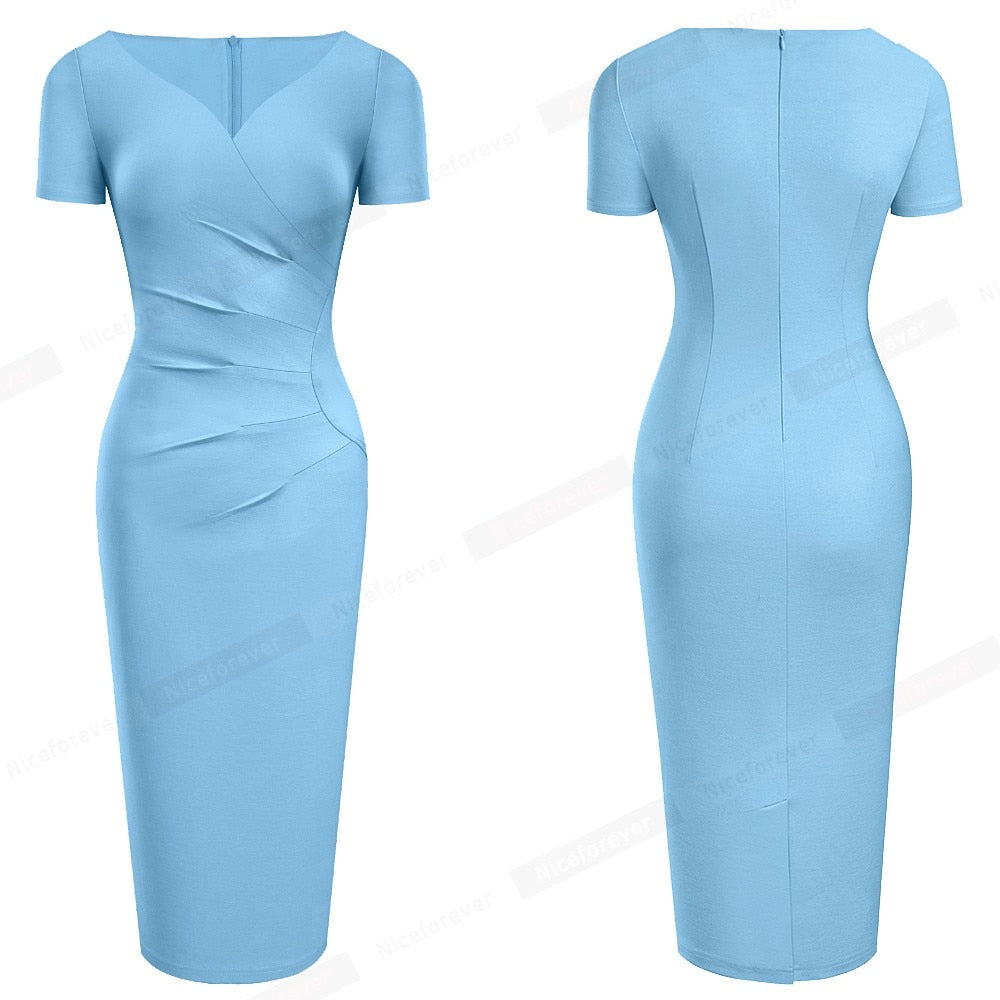 CHYLEANNA  Heavenly Blue Slim Fitted Dress