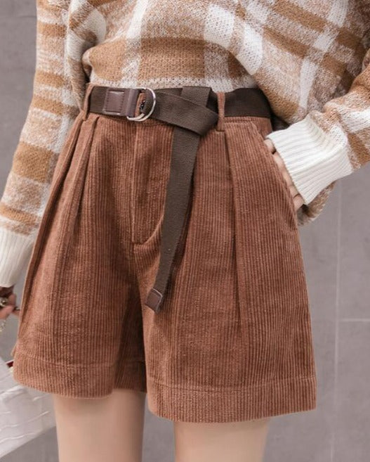 CHYLEANNA  Corduroy Shorts With Belt