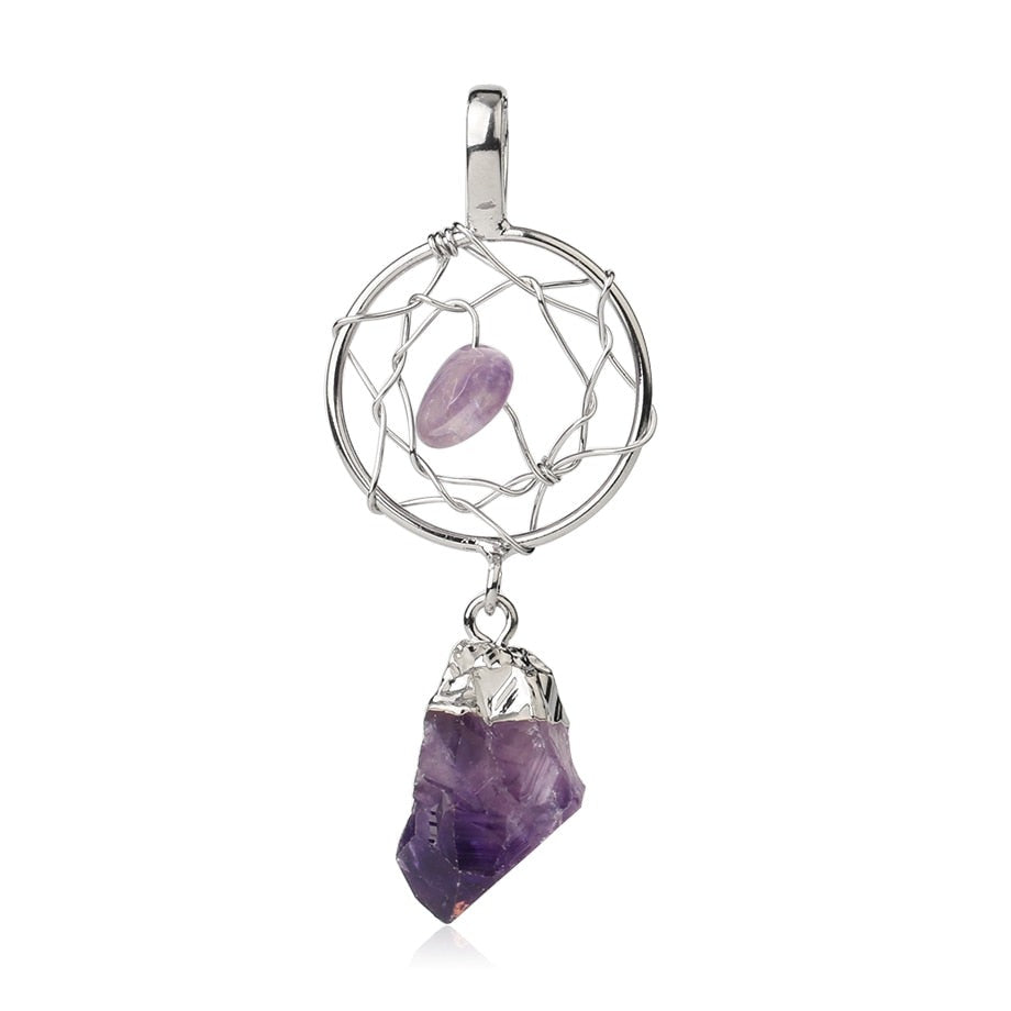 CHYLEANNA Gemstone Dreamcatcher Pendant Necklace