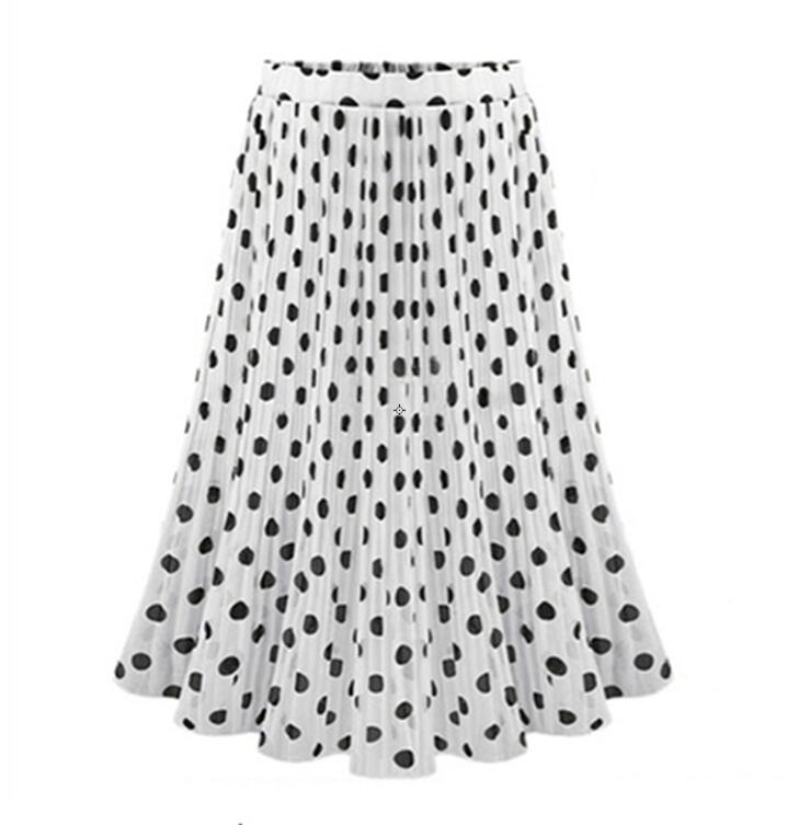 CHYLEANNA  Pleated Polka Dot Skirt