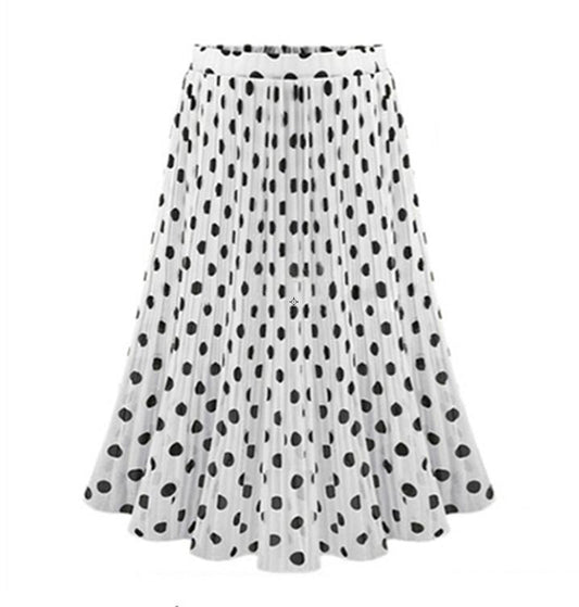 CHYLEANNA  Pleated Polka Dot Skirt