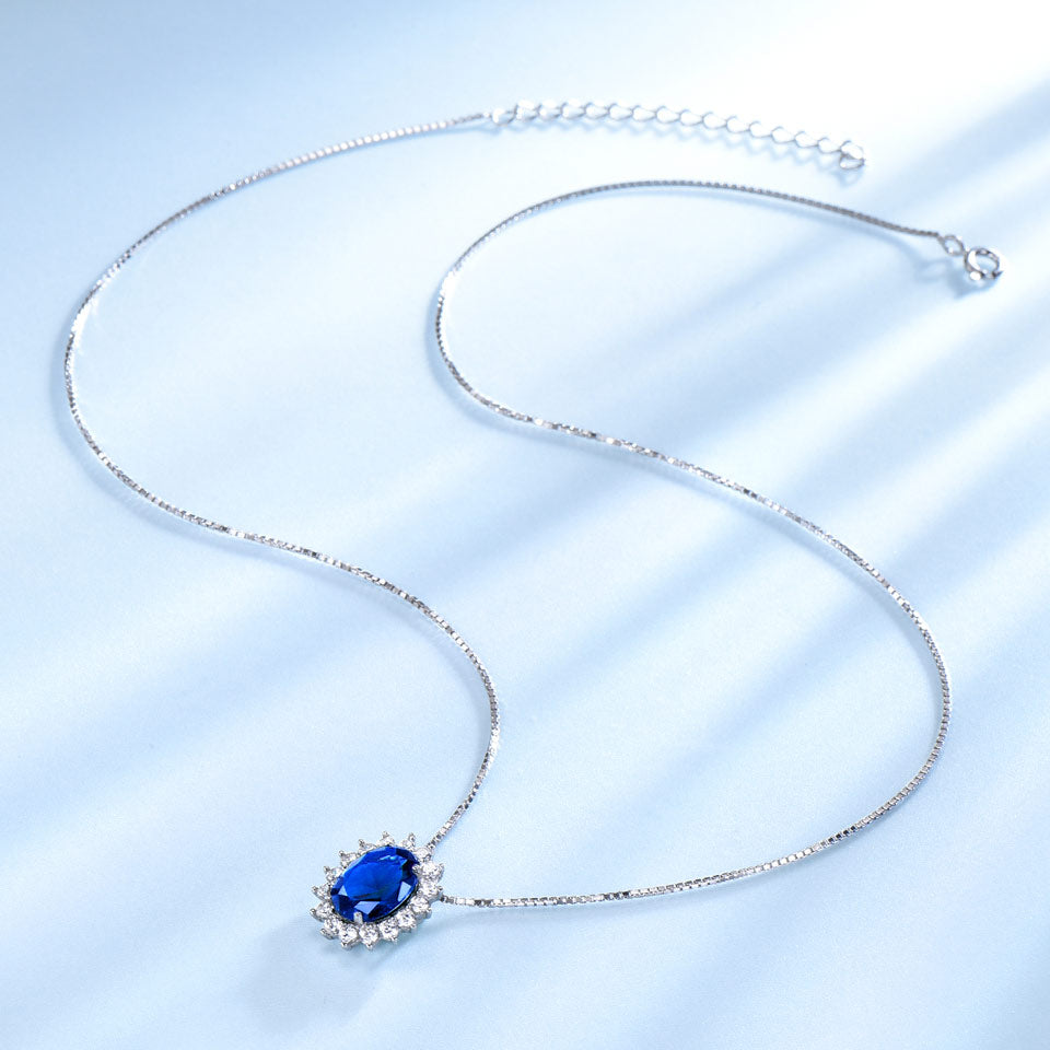 CHYLEANNA  Sparkling Sapphire Pendant Necklace