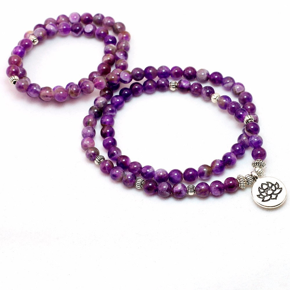 CHYLEANNA  Purple Chakra Mala Stone Bracelet