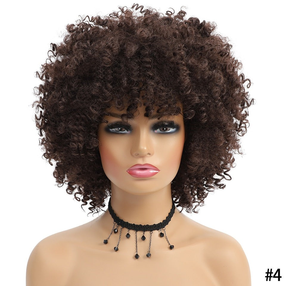 CHYLEANNA  Spaghetti Curly Wig With Bangs