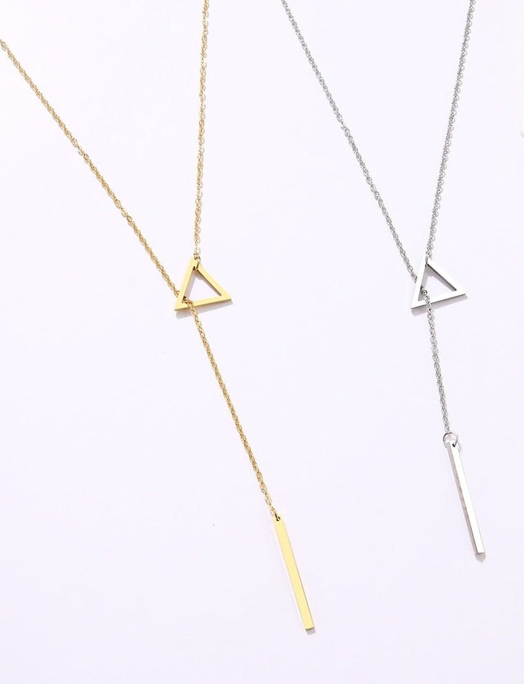 CHYLEANNA  Triangle Double Pendant Long Chain