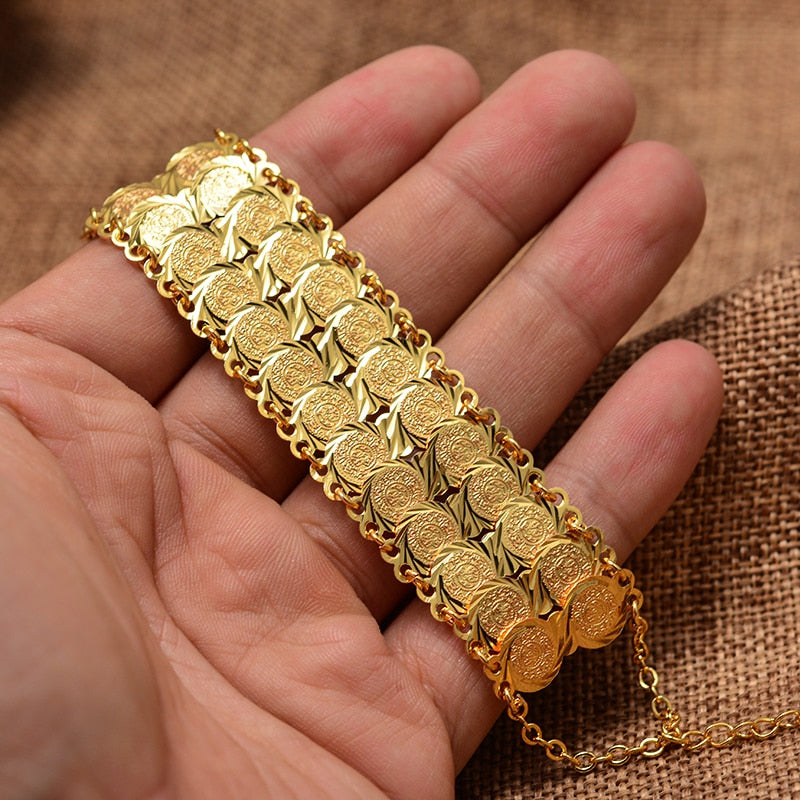 CHYLEANNA  Gold Color Coins Bangles