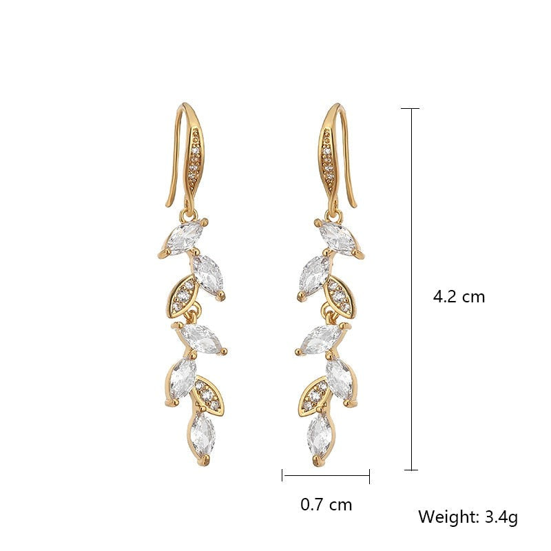 CHYLEANNA  Zirconia Leaves Earrings