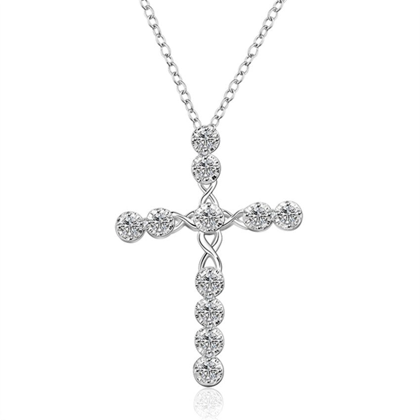 CHYLEANNA  Crystal Cross Pendant Necklace