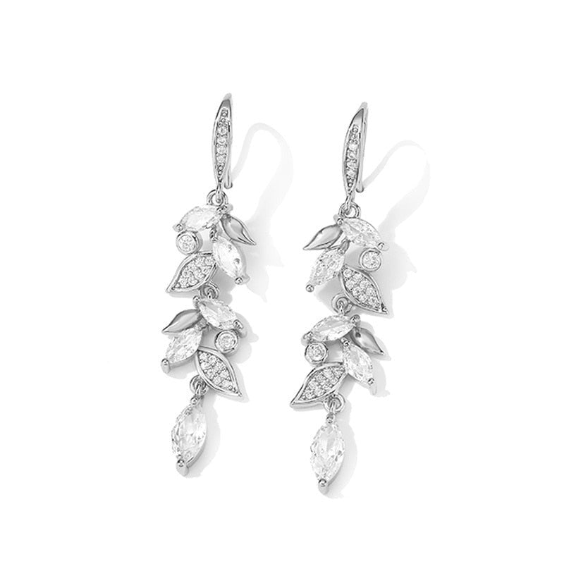 CHYLEANNA  Zirconia Leaves Earrings