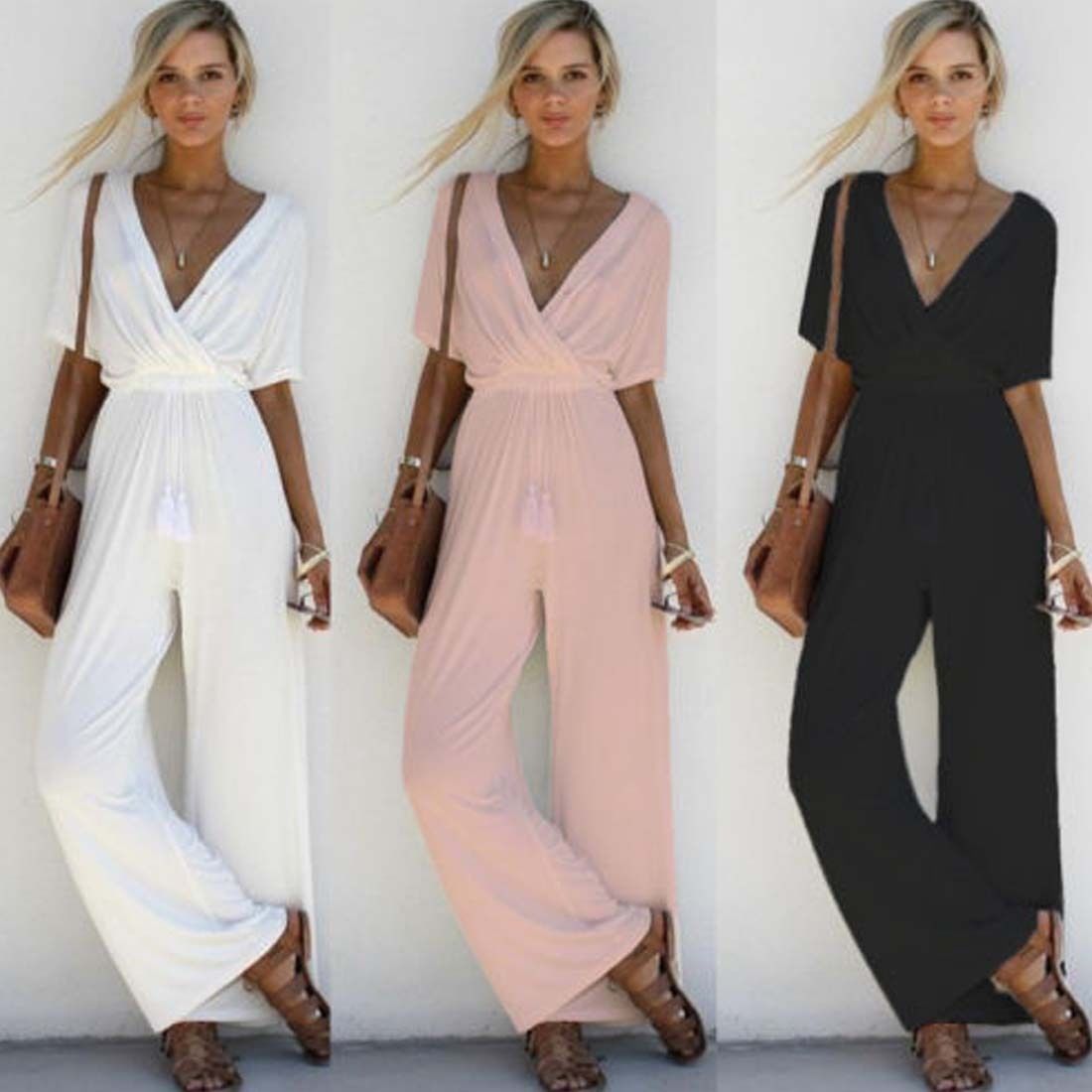 CHYLEANNA  Loose Solid Jumpsuit