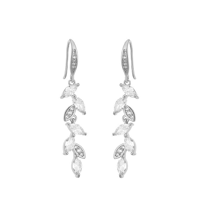 CHYLEANNA  Zirconia Leaves Earrings