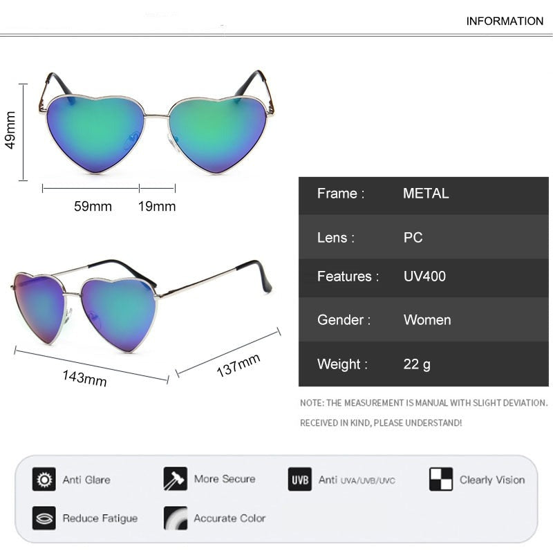 CHYLEANNA  Retro Mirror Heart Sunglasses