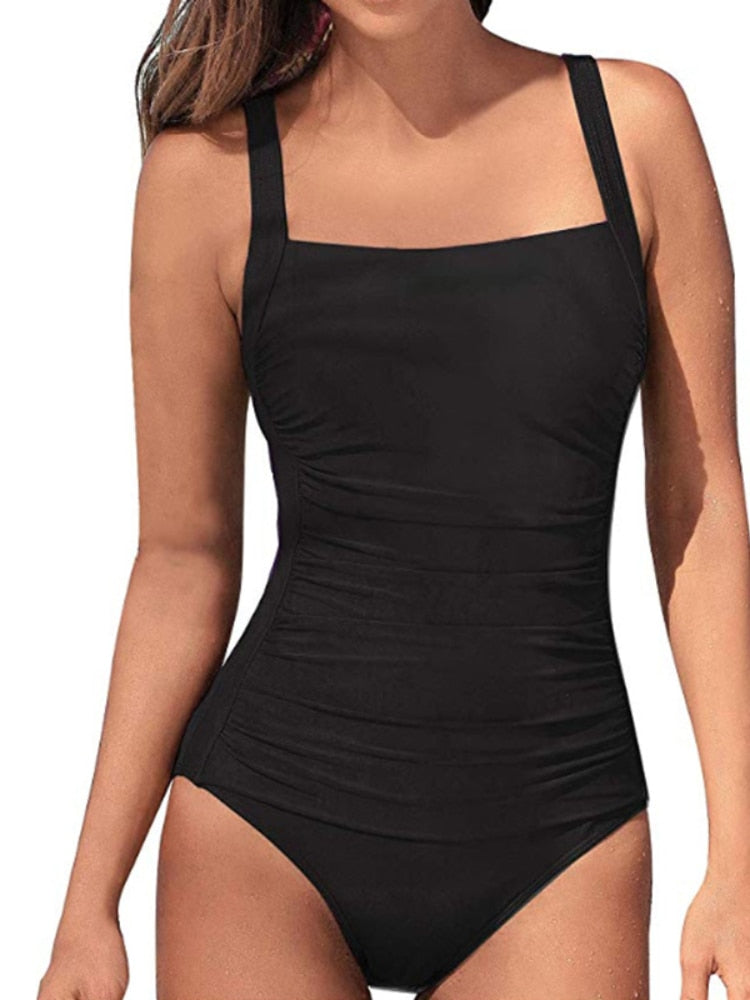 CHYLEANNA Monokini vintage strandkleding met ruches