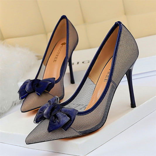 CHYLEANNA  Mesh Hollow Bowknot Pumps