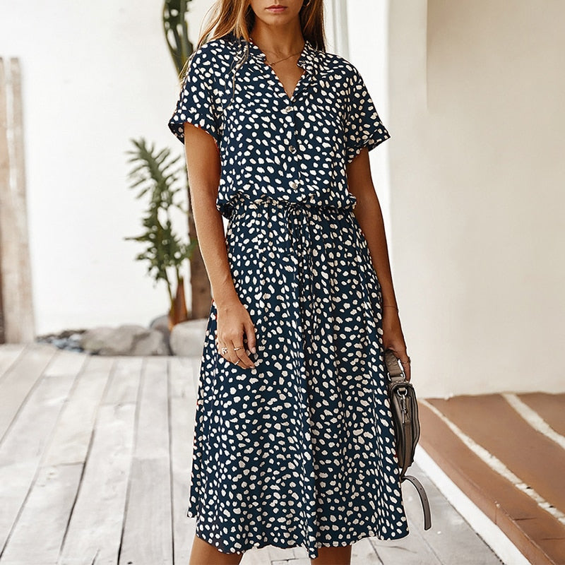 CHYLEANNA  Bohemian Turndown Collar Dress