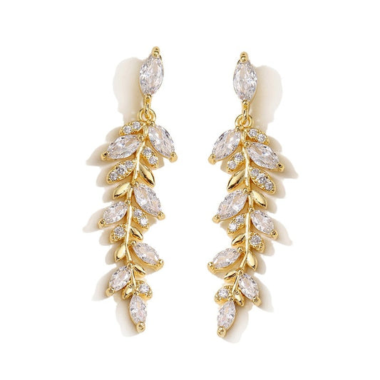 CHYLEANNA  Zirconia Leaves Earrings