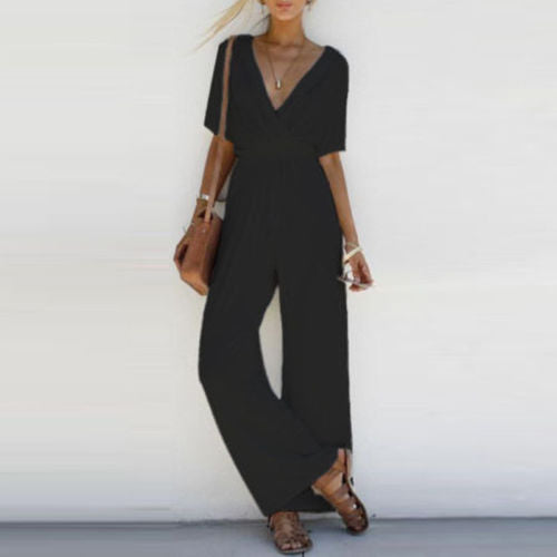 CHYLEANNA  Loose Solid Jumpsuit