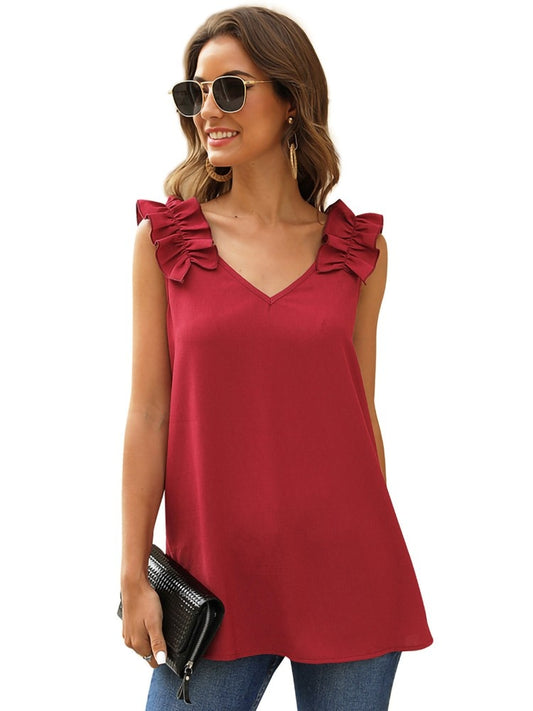 CHYLEANNA  Ruffles Shoulder Blouse