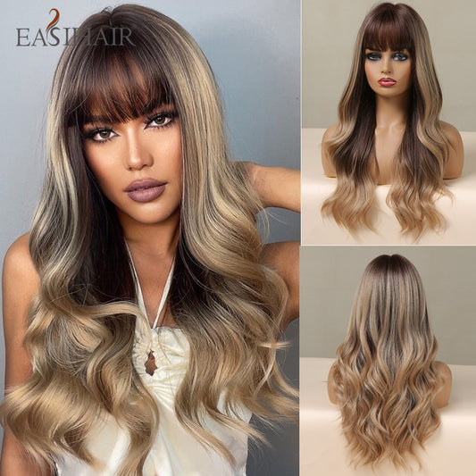 CHYLEANNA  Long Wave Wigs with Bangs