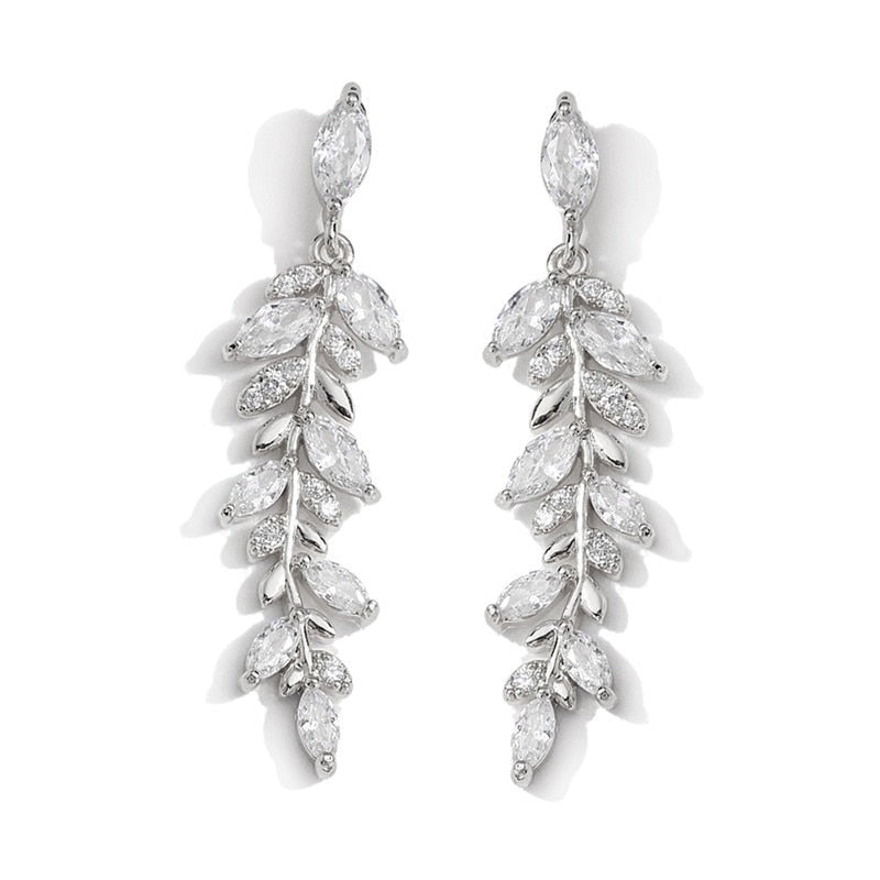 CHYLEANNA  Zirconia Leaves Earrings