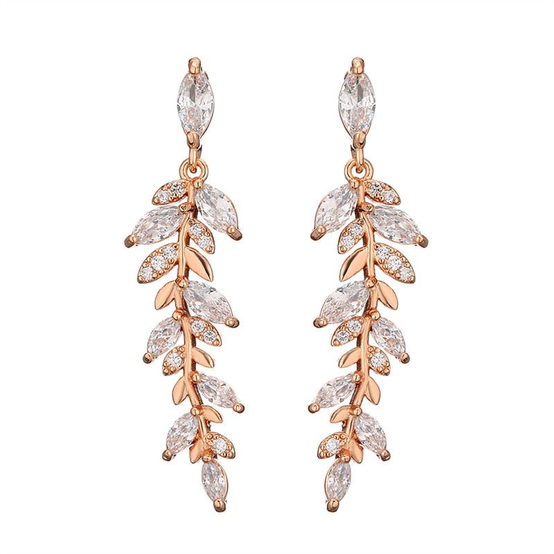 CHYLEANNA  Zirconia Leaves Earrings