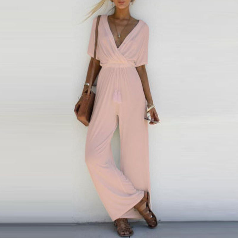 CHYLEANNA losse effen jumpsuit