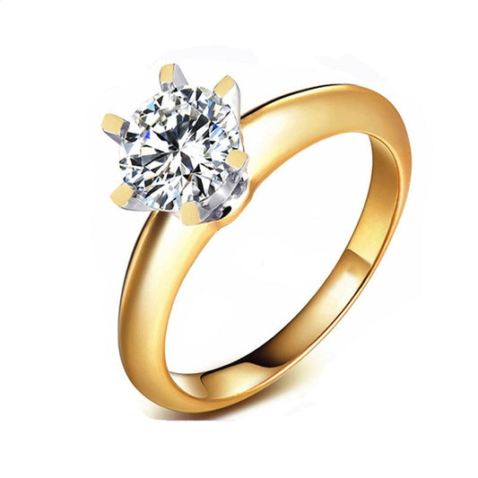 CHYLEIGH goudkleurige zirkonia stenen ring