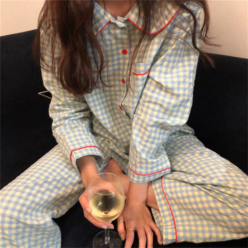 CHYLEIGH  Plaid Casual Pajama Sets