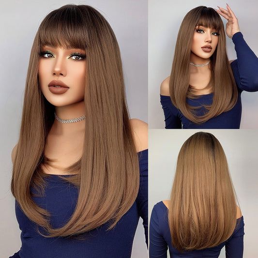 CHYLEANNA  Long Straight Wigs with Bangs