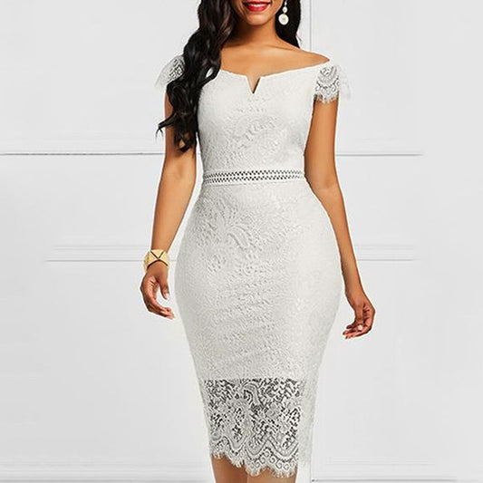 CHYLEANNA  Hollow Lace Hip Wrap Dress