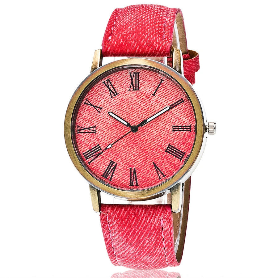 CHYLEANNA  Casual Denim Rome Literal Watch